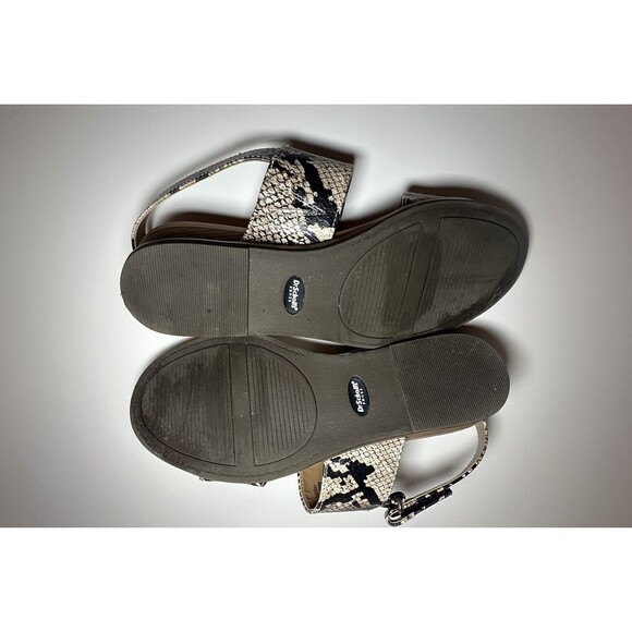 DR. SCHOLLS Freeform Tan Black Snake Animal Print Low Heel Sandals SIZE 7.5M - Picture 8 of 8